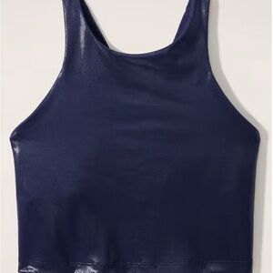 Athleta x Simone Biles Navy Purpose Shine Crop Bra Top A-C bralette tank
